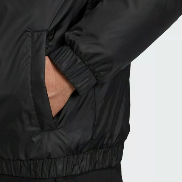 Adidas Men's Outdoor Essentials Al Aire Libre Insulated Black Bomber Jacket - Picture 8 of 9
